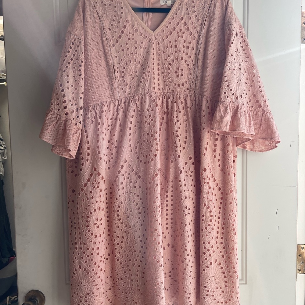 Roolee Eyelet Dress in Blush XXL